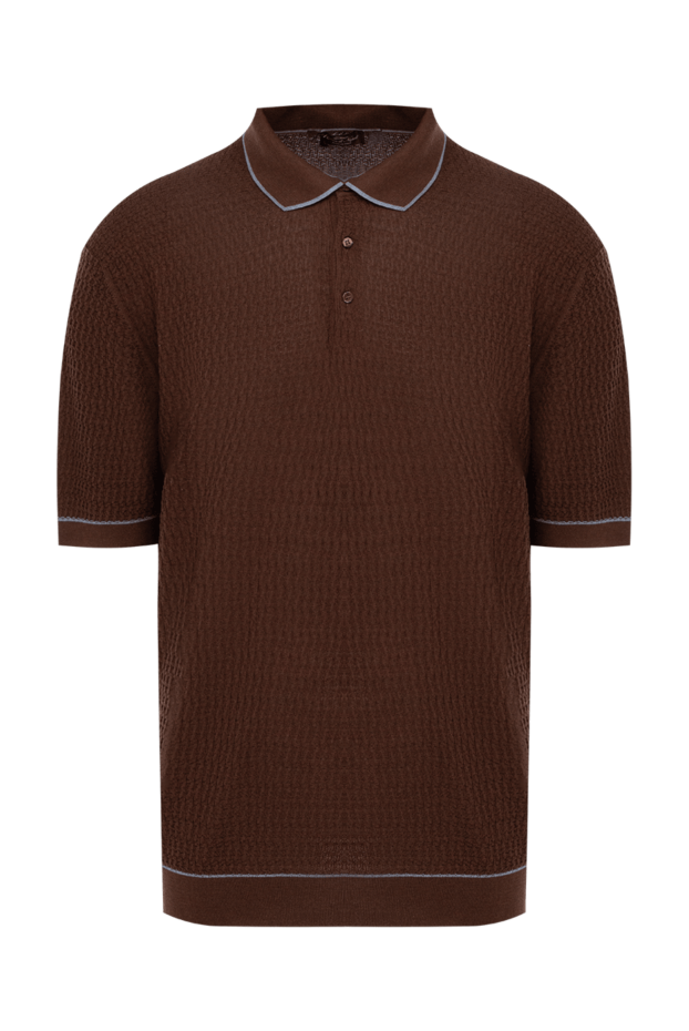 Cesare di Napoli man silk polo brown for men buy with prices and photos 143616 - photo 1