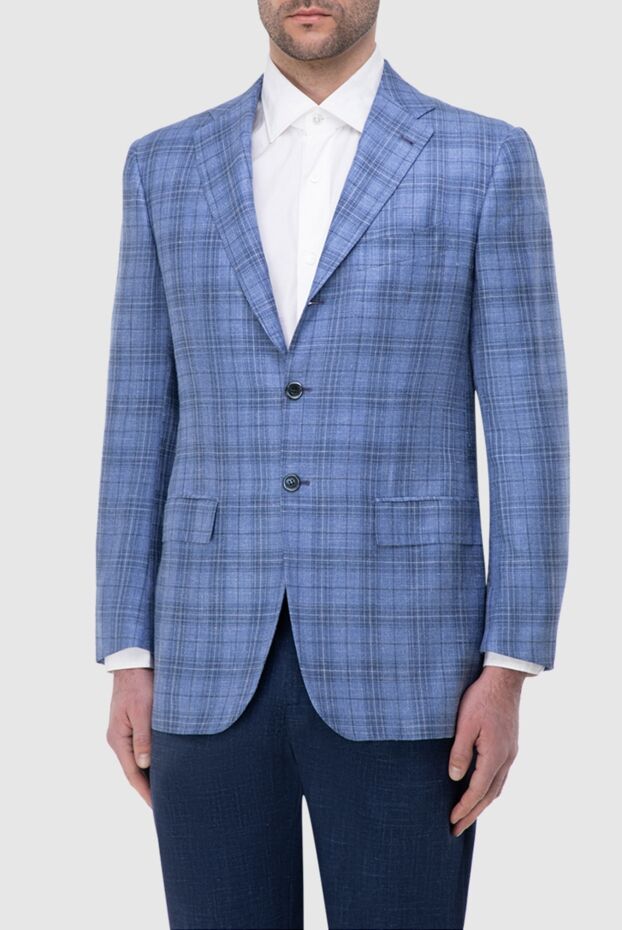 Kiton men's blue checkered jacket 143778 - photo 3