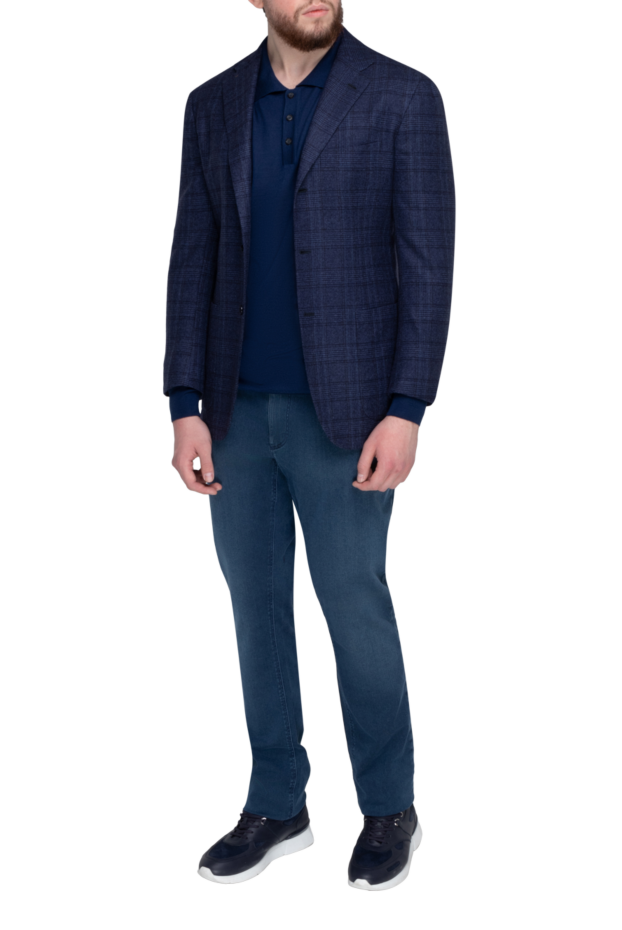 Kiton blue cashmere and silk jacket for men 143781 - photo 2