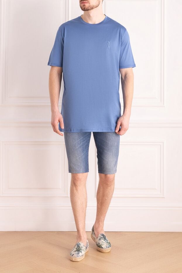 Tramarossa men's blue denim shorts with a slight abrasion effect 143807 - photo 2