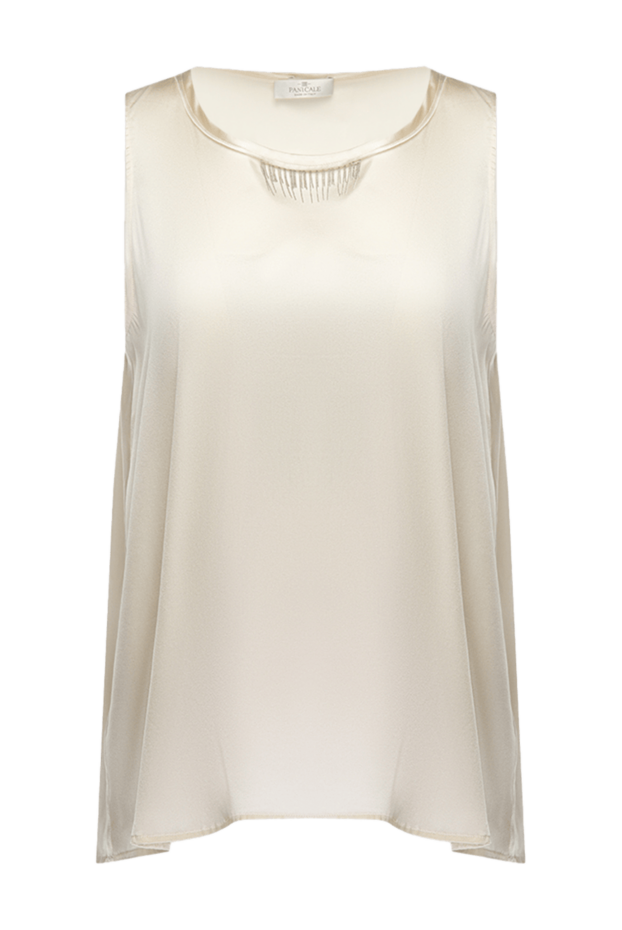 Panicale loose-fitting blouse with satin sheen and accent insert 143855 - photo 1
