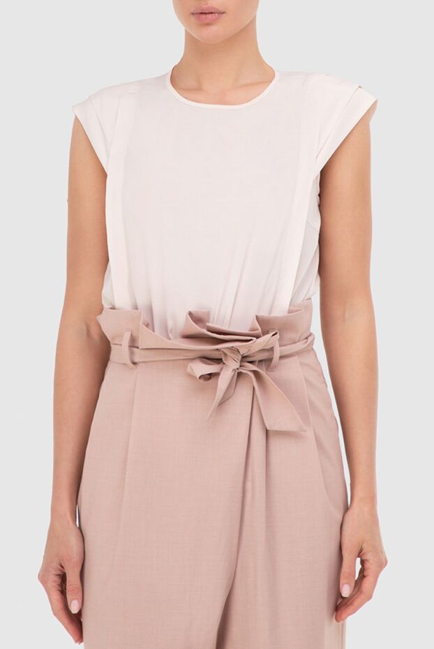 Peserico women's elegant sleeveless blouse beige 143884 - photo 3