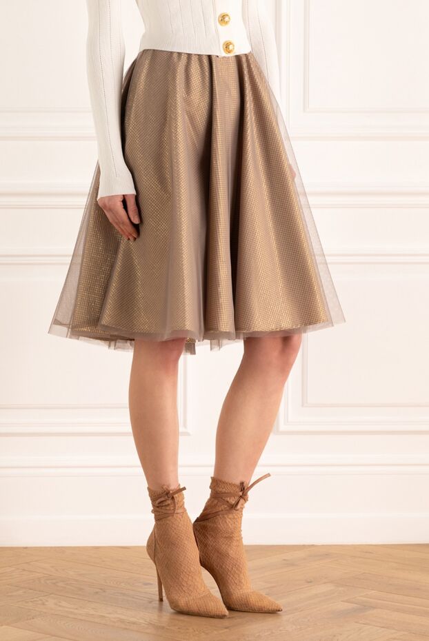 Peserico sun skirt with soft mesh and shimmering gold dusting 143886 - photo 3
