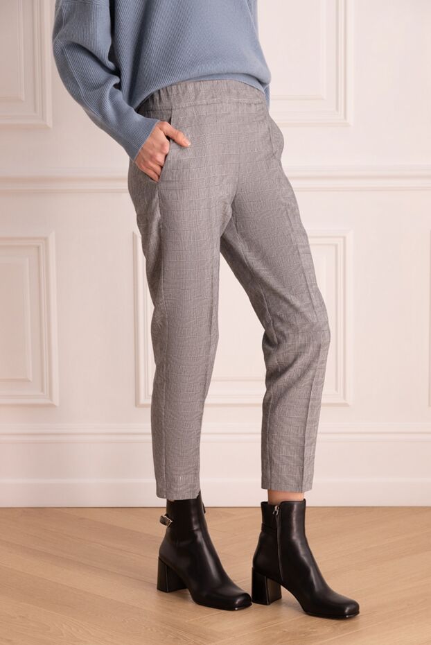 D.Exterior women's cropped grey checked trousers 143917 - photo 3