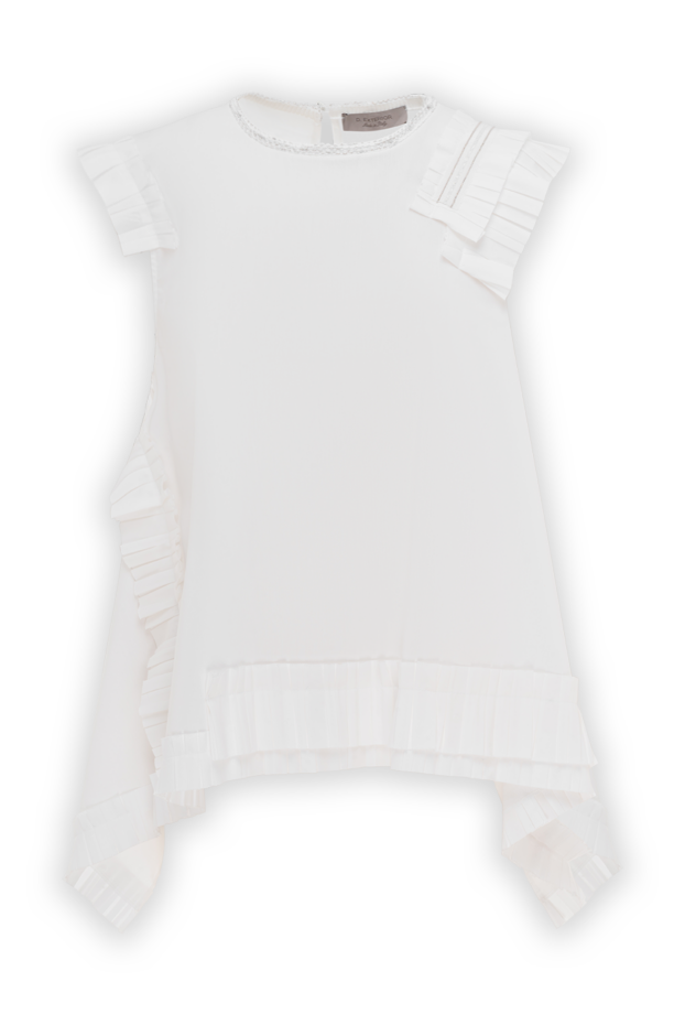 D.Exterior women's sleeveless blouse with ruffles and wide collar 143922 - photo 1