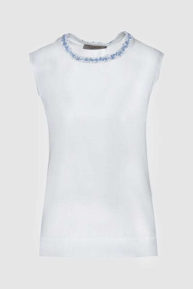D.Exterior women's white blouse with blue collar trim 143931 - photo 1