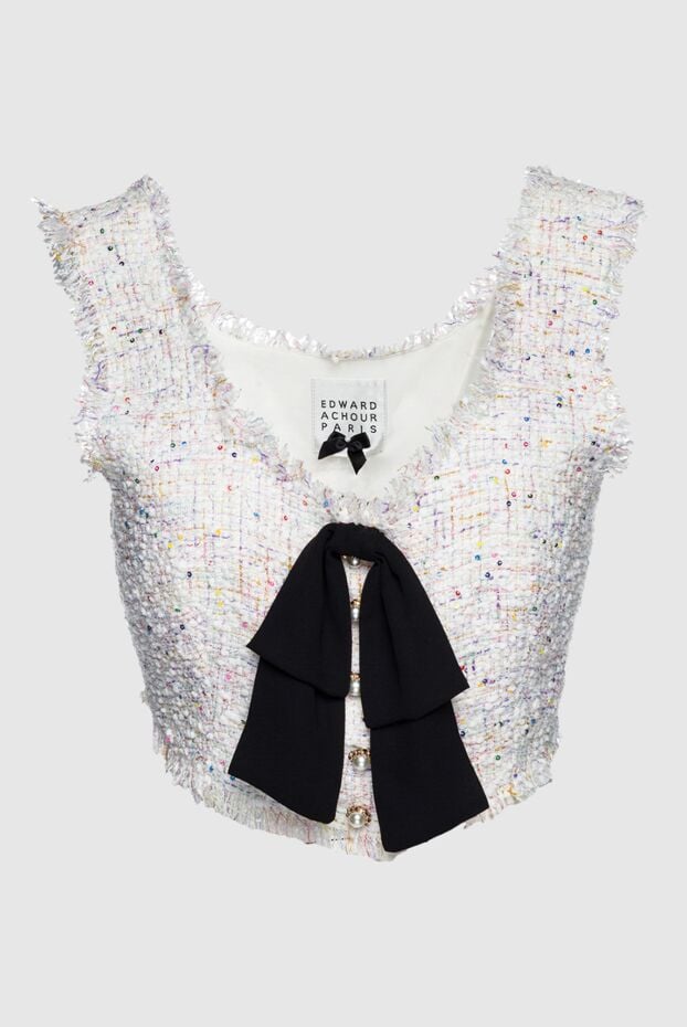 Edward Achour Paris white polyester top for women 143967 - photo 1