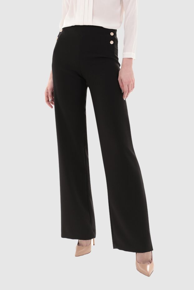 Edward Achour Paris women's pants with contrasting buttons black 143977 - photo 3