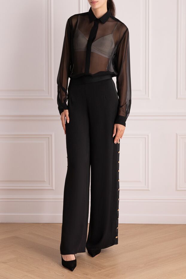 Edward Achour Paris woman black polyester trousers for women buy with prices and photos 143978 - photo 2