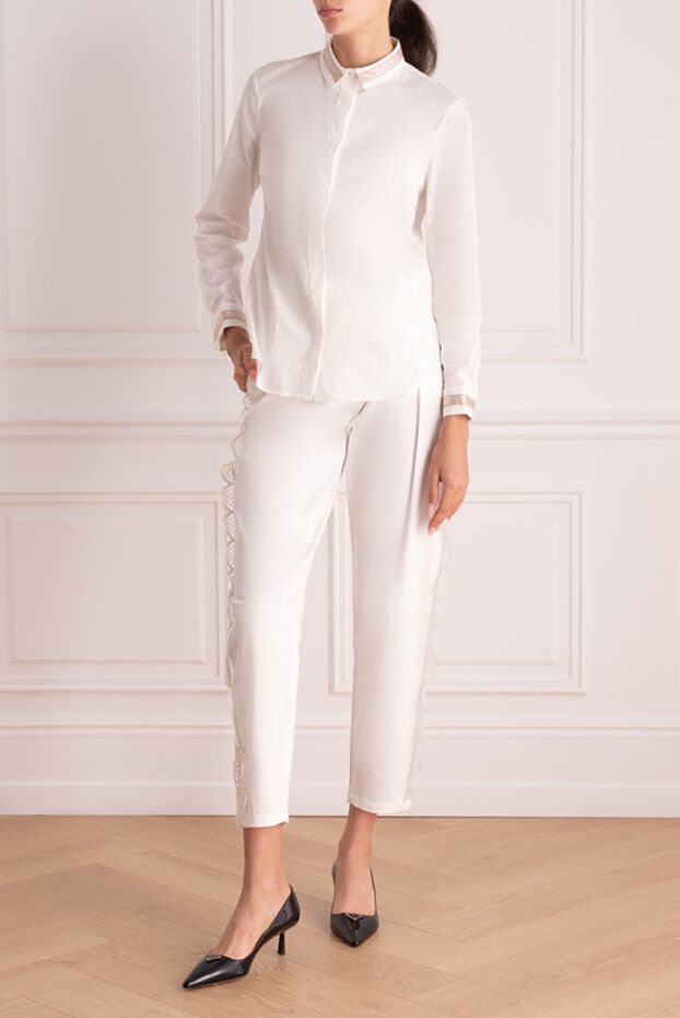 Giamba woman white cotton trousers for women buy with prices and photos 143998 - photo 2