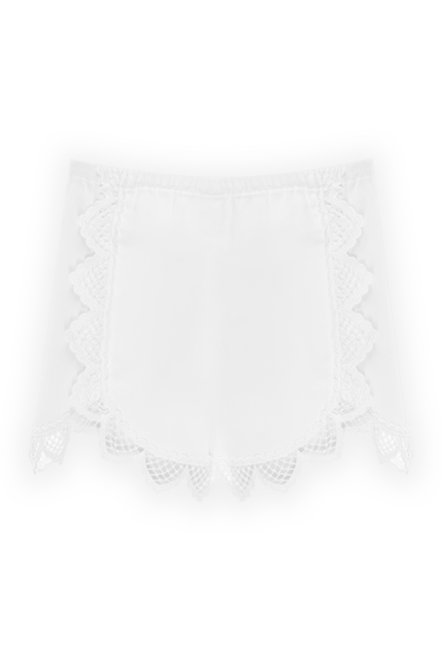 Giamba summer white shorts with openwork edge and thin weave women's cotton 143999 - photo 1