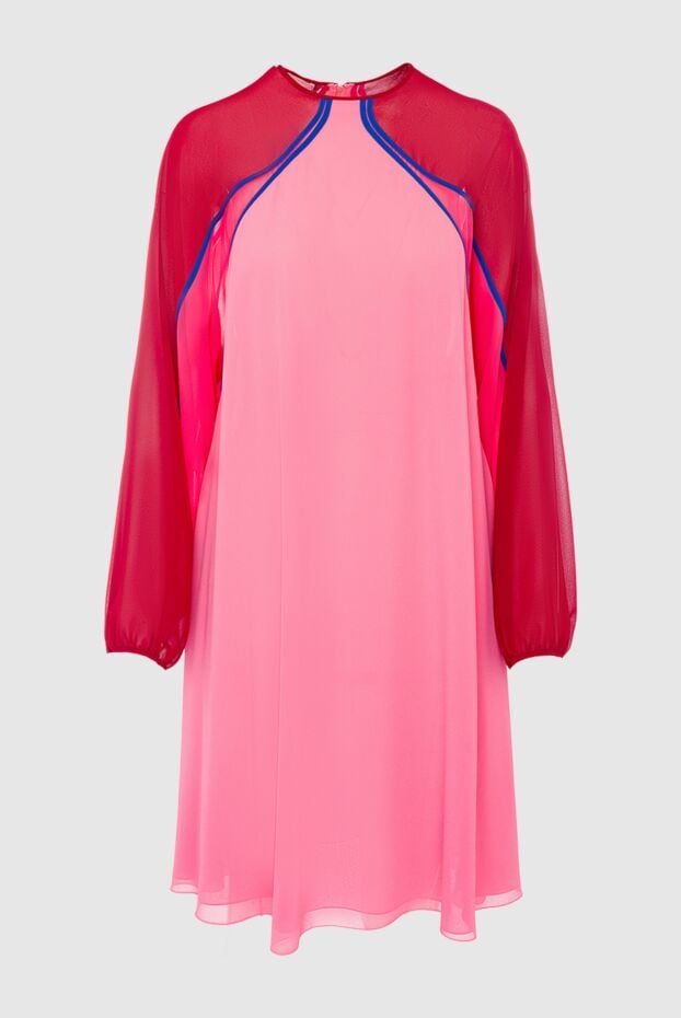 Giamba light pink chiffon midi dress with asymmetrical inserts and an airy silhouette 144000 - photo 1