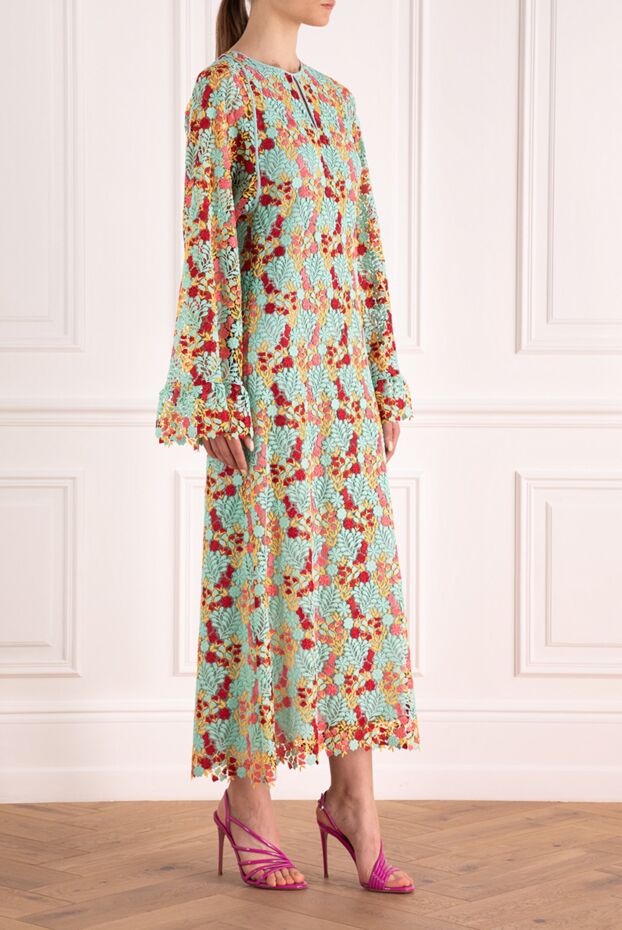 Giamba lace dress with multi-colored floral motif and scalloped edge 144004 - photo 3