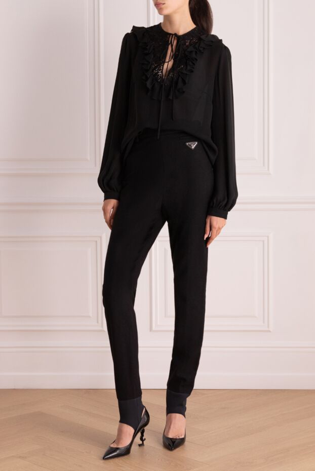 Giambattista Valli женские блуза из шелка черная женская купить с ценами и фото 144009 - фото 2