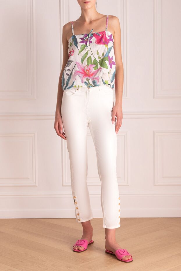 Edward Achour Paris woman white cotton jeans for women buy with prices and photos 144017 - photo 2