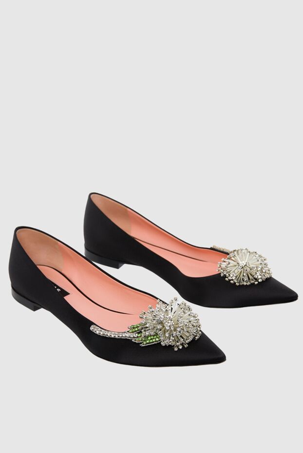 Rochas women's black shoes with silver brooch 144061 - photo 3
