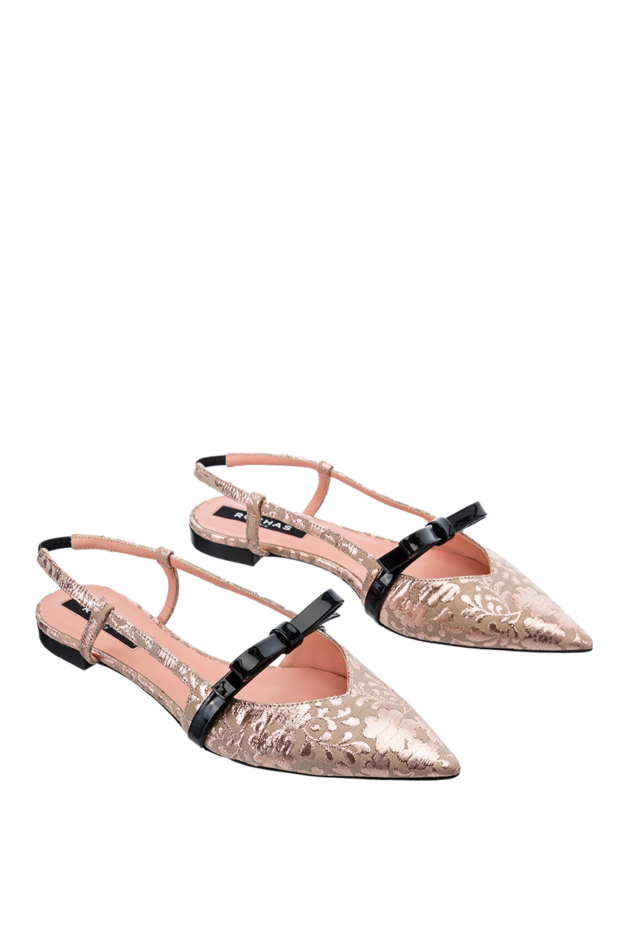 Rochas pink shoes for women with a pattern and a black bow 144064 - photo 3