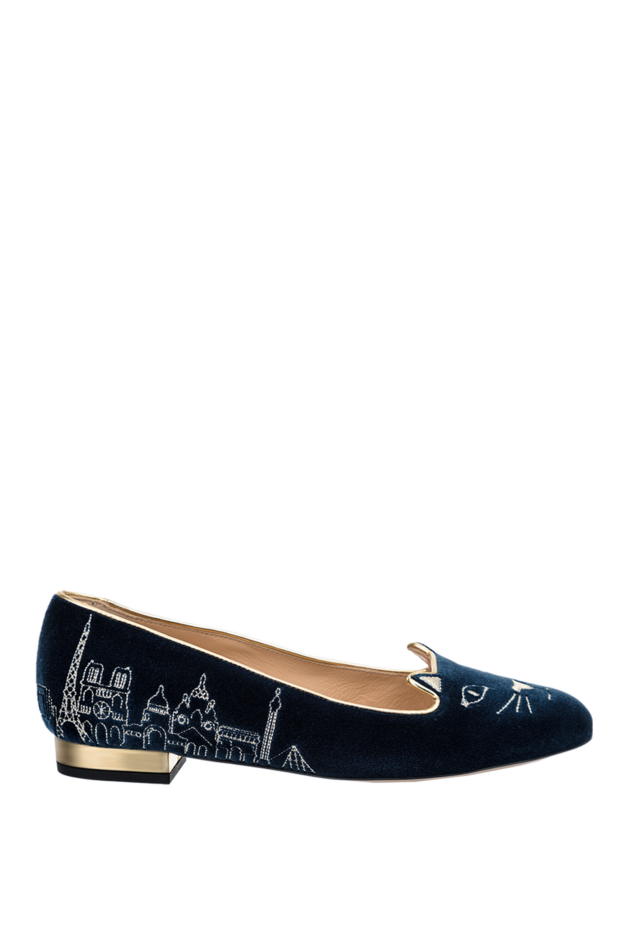 Charlotte Olympia woman blue cotton and leather shoes for women buy with prices and photos 144069 - photo 1