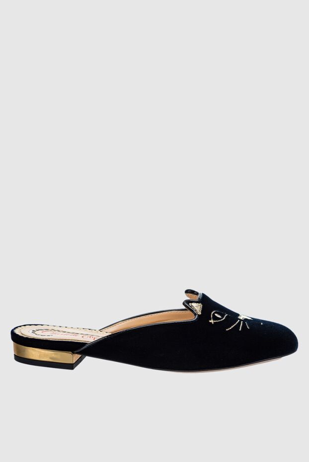 Charlotte Olympia woman black viscose and leather mules for women buy with prices and photos 144073 - photo 1