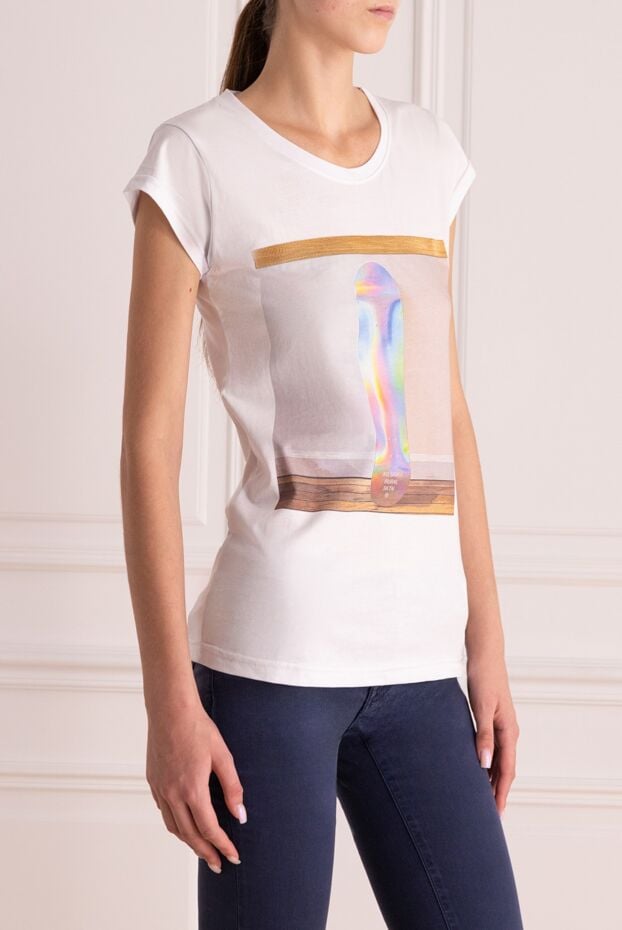 Ko Samui women's cotton white t-shirt with a print 144114 - photo 3