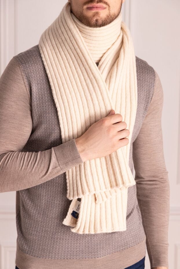 Casheart white cashmere scarf for men 144163 - photo 2