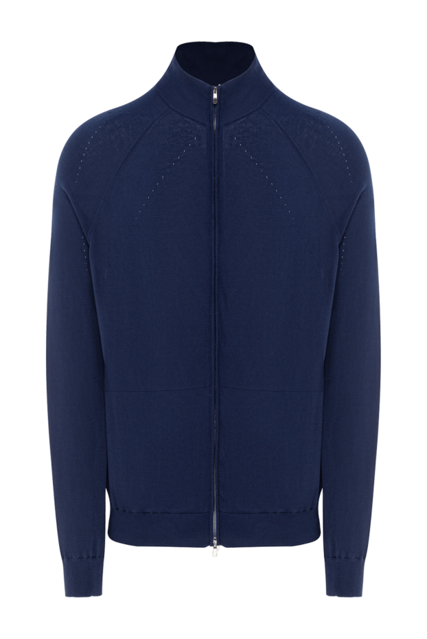 Malo mens dark blue cotton cardigan with raglan sleeves 144191 - photo 1