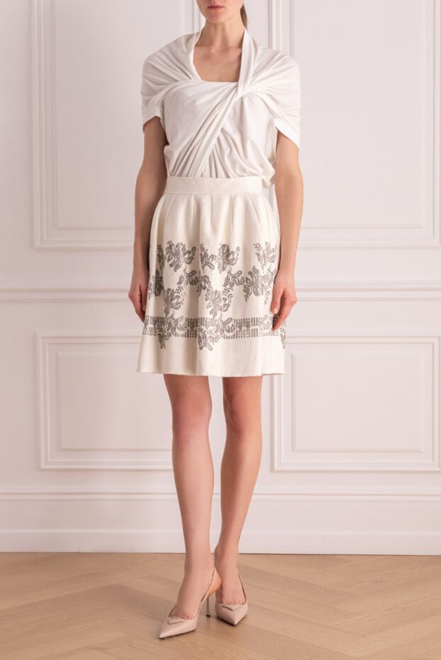 Ermanno Scervino white linen and polyamide skirt for women 144277 - photo 2