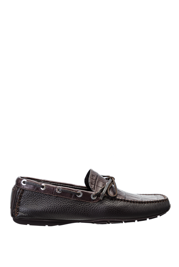 Cesare di Napoli man men's moccasins made of genuine leather and brown alligator skin buy with prices and photos 144342 - photo 1