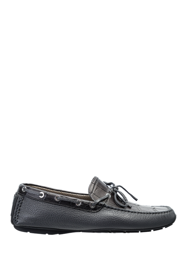 Cesare di Napoli man moccasins for men made of genuine leather and gray alligator skin buy with prices and photos 144343 - photo 1