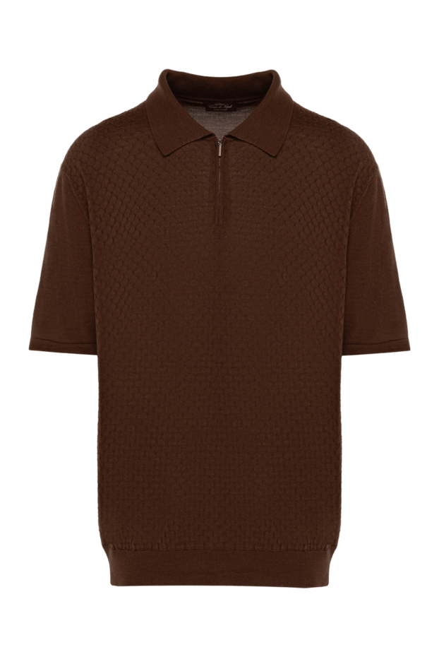 Cesare di Napoli man silk polo brown for men buy with prices and photos 144459 - photo 1