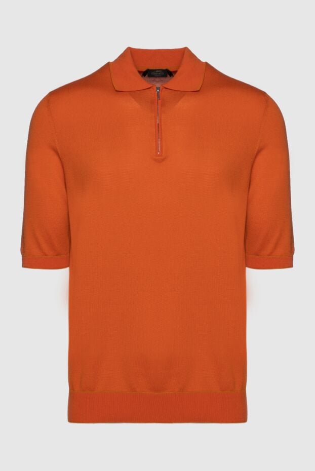 Cesare di Napoli orange cotton and silk polo for men 144476 - photo 1