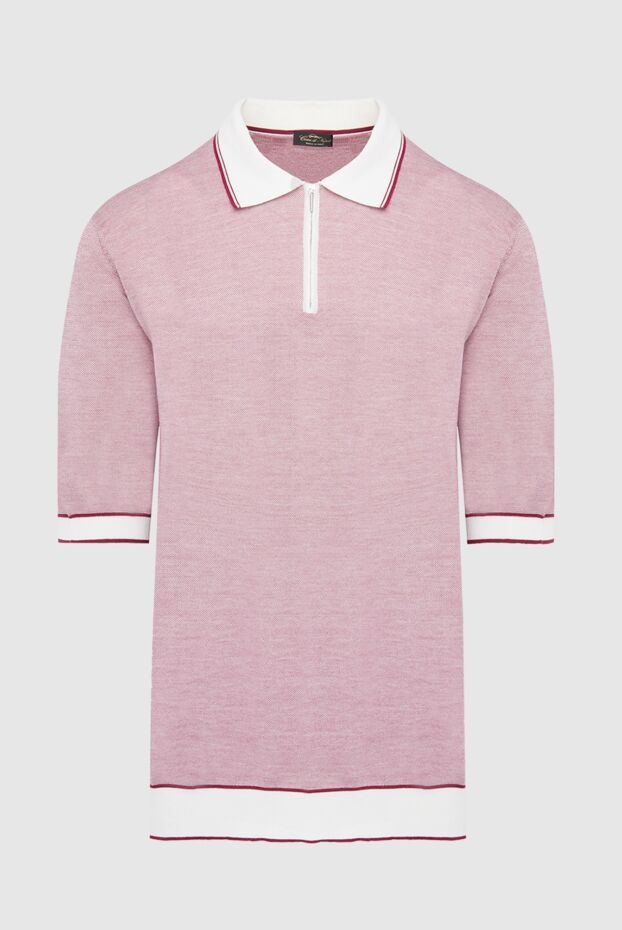 Cesare di Napoli man cotton and silk polo shirt pink for men buy with prices and photos 144480 - photo 1