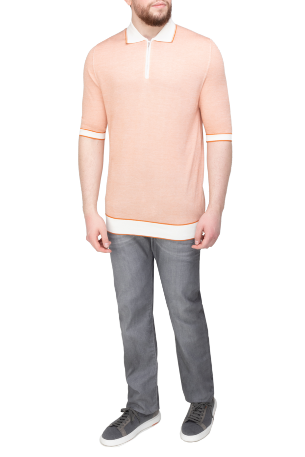Cesare di Napoli cotton and silk polo pink for men 144481 - photo 2