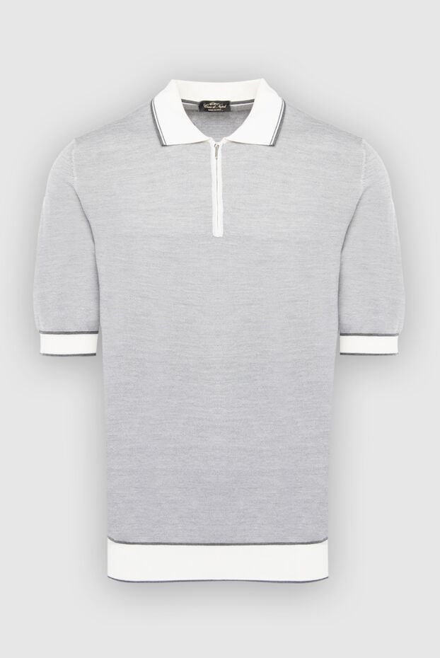 Cesare di Napoli polo from cotton and silk gray for men 144482 - photo 1