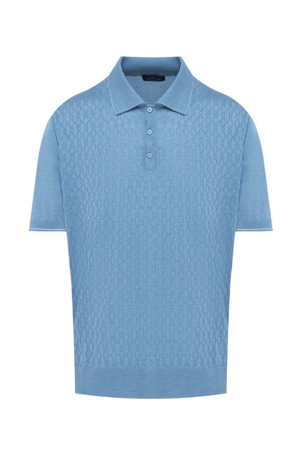 Cesare di Napoli man blue silk polo for men buy with prices and photos 144486 - photo 1