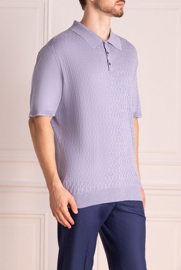 Cesare di Napoli man men's violet silk polo buy with prices and photos 144488 - photo 2