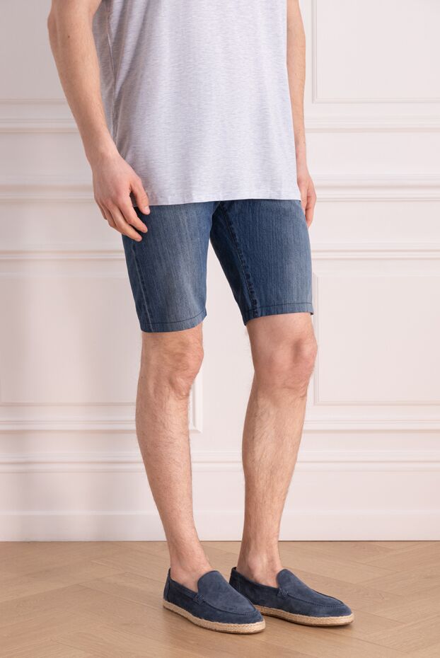 Kiton blue summer men's shorts cotton denim casual 144520 - photo 3