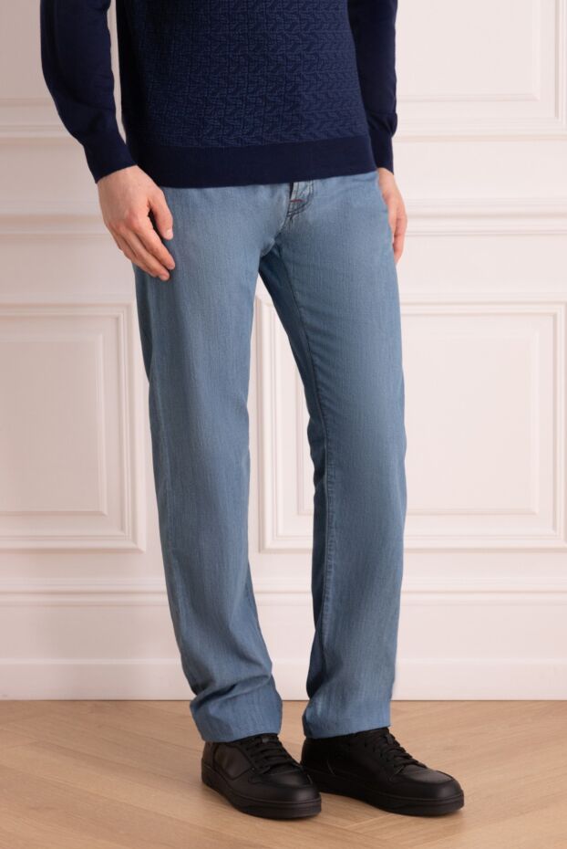 Kiton blue jeans with red contrasting accents 144525 - photo 3