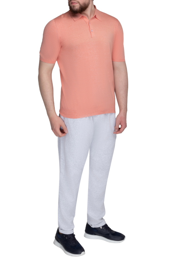 Kiton pink cotton melange polo shirt with buttons (markdown) 195659 - photo 2