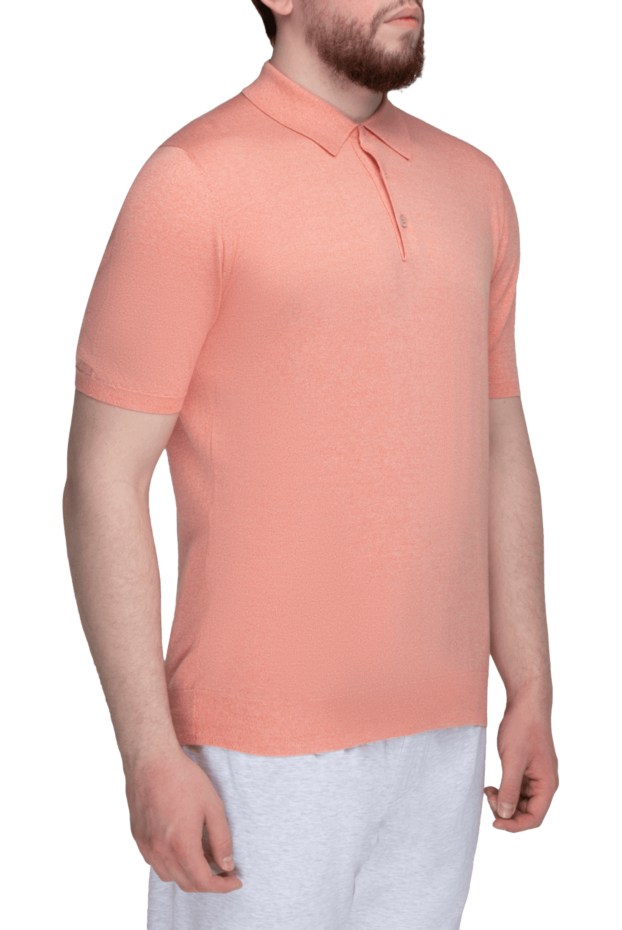Kiton pink cotton melange polo shirt with buttons (markdown) 195659 - photo 3
