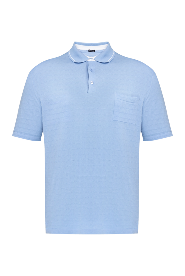 Kiton light blue jersey polo shirt made of fine cotton with a chest pocket (markdown) 195727 - photo 1