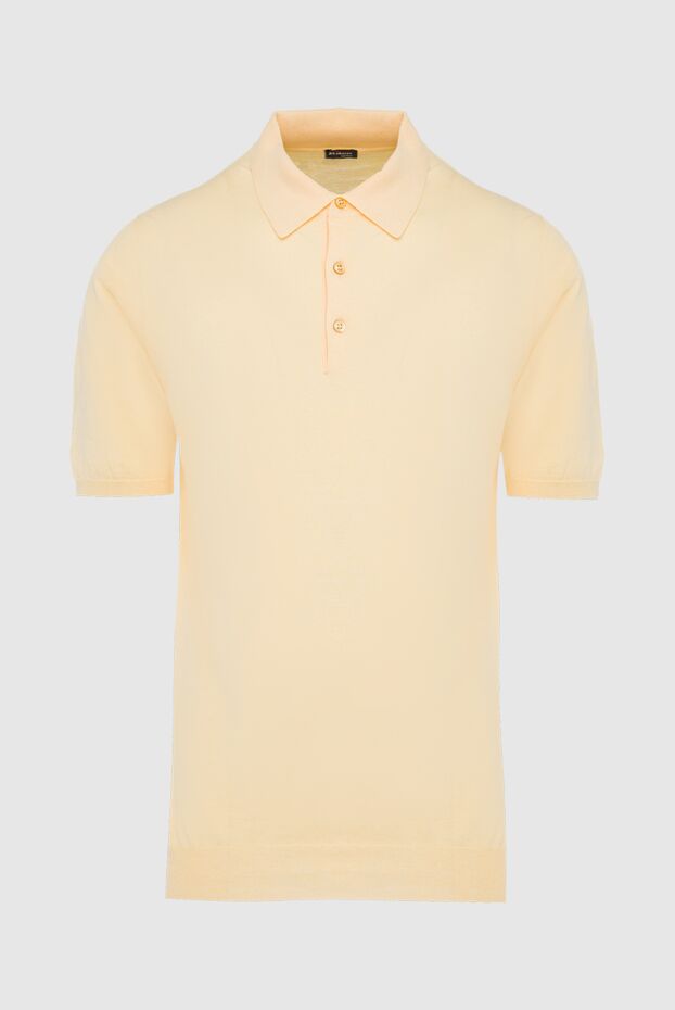 Kiton men's knitted polo shirt in a delicate apricot shade (markdown) 196317 - photo 1