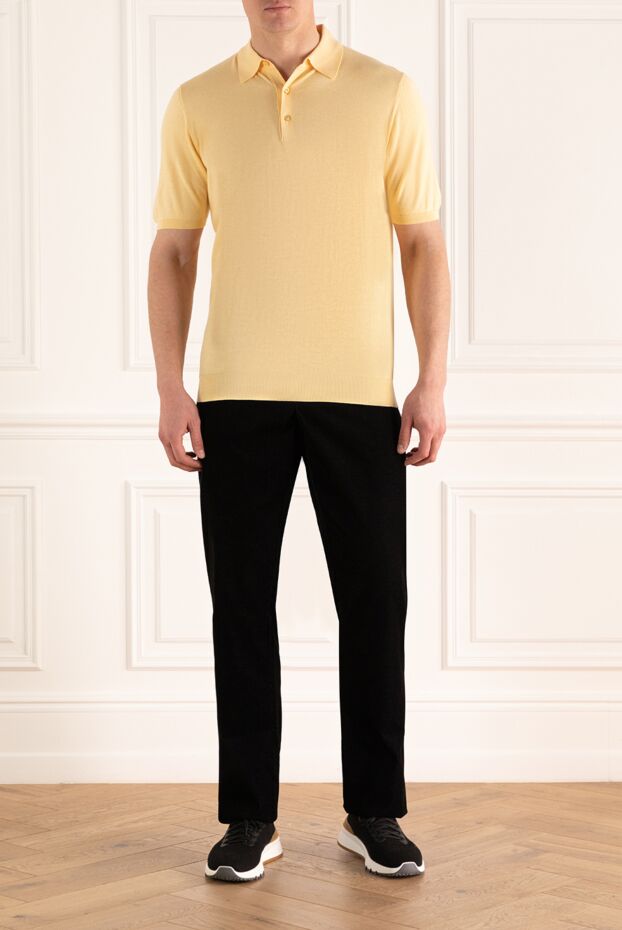 Kiton men's knitted polo shirt in a delicate apricot shade (markdown) 196317 - photo 2