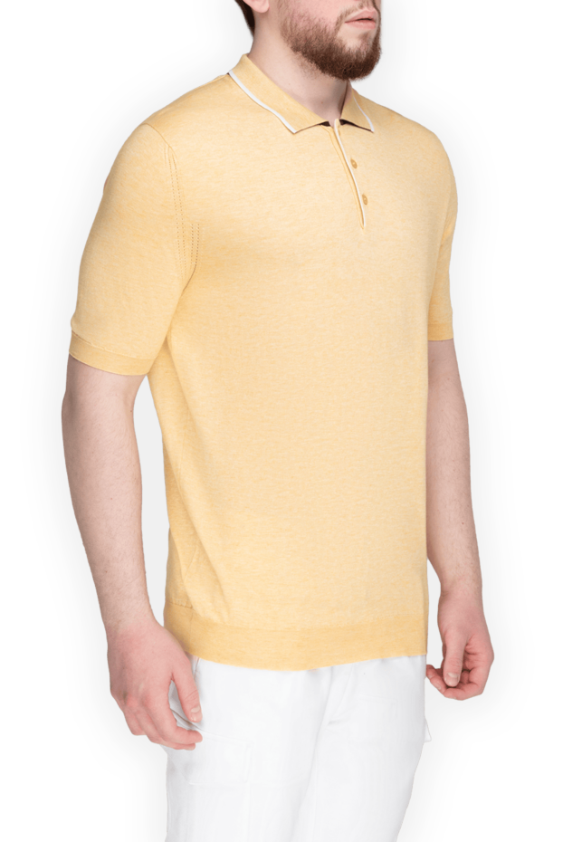 Kiton polo made of cotton yellow for men 144551 - photo 2
