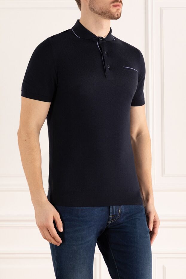 Kiton silk-cotton polo with chest pocket and neat insert 144552 - photo 3