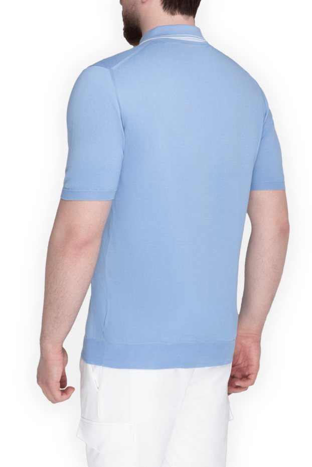 Kiton light blue jersey polo shirt with buttons made of fine cotton (markdown) 195726 - photo 3