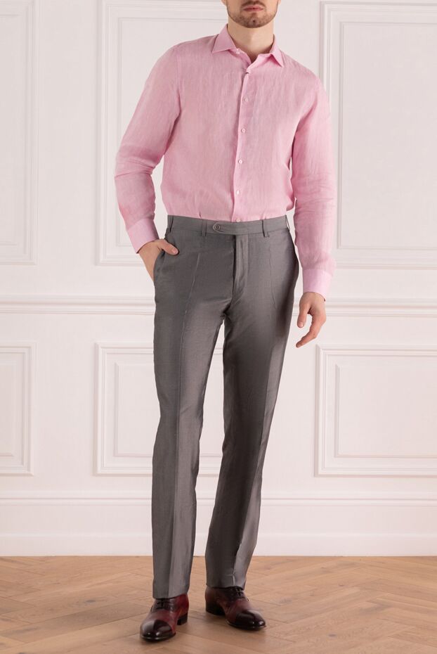 Tombolini men's linen shirt, light pink 144591 - photo 3