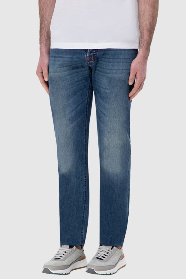 Kiton мужские джинсы из хлопка синие мужские купить с ценами и фото 144604 - фото 2