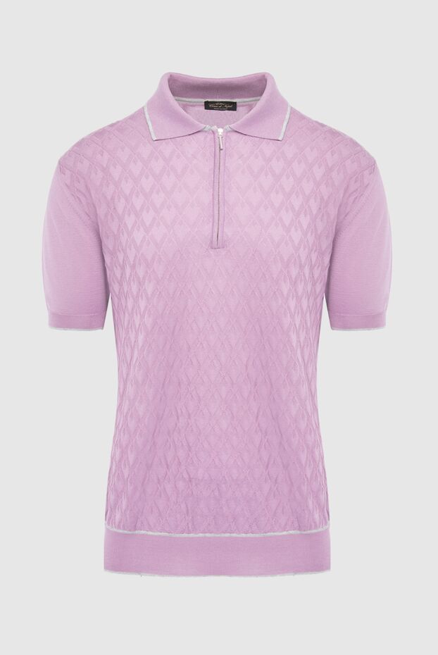 Cesare di Napoli man cotton and silk polo shirt pink for men buy with prices and photos 144613 - photo 1