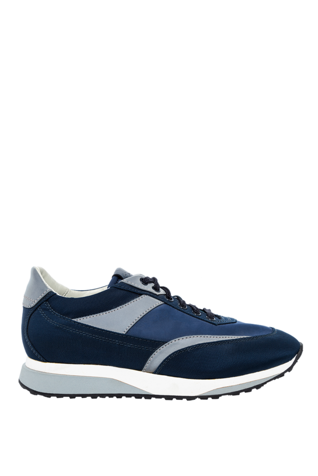 Santoni blue men's textile sneakers 144640 - photo 1